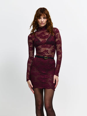 Lucca Bodysuit - Wine Lace - EFFIE KATS