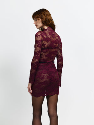 Lucca Bodysuit - Wine Lace - EFFIE KATS