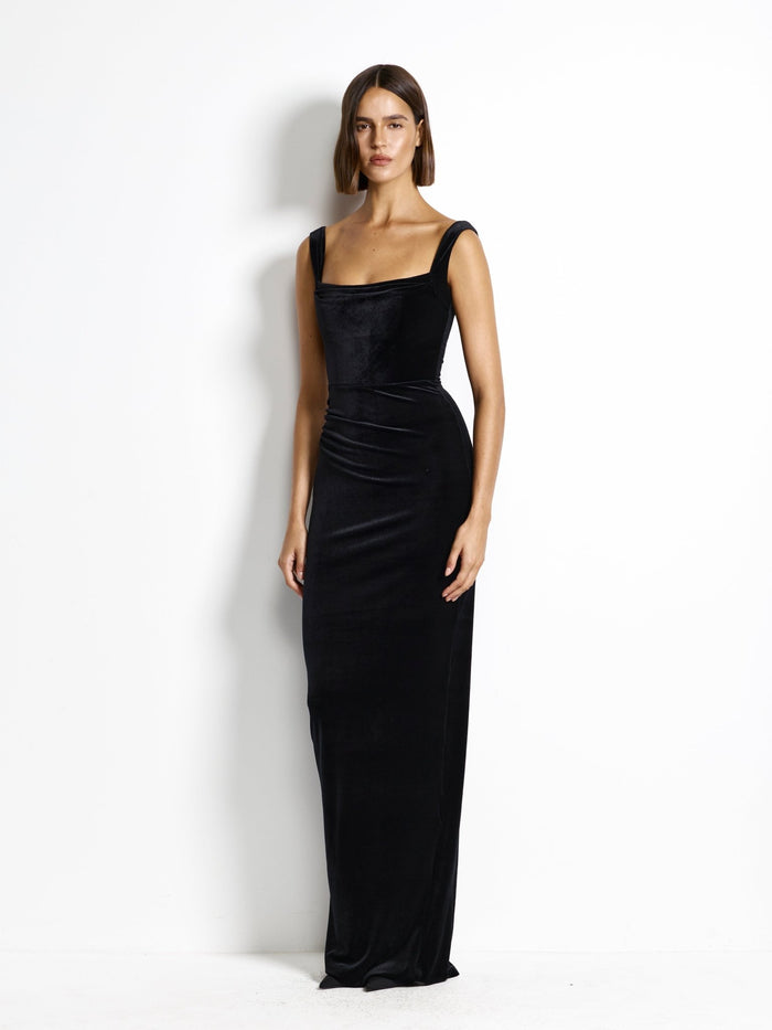 Marbella Gown - Black Velvet - EFFIE KATS
