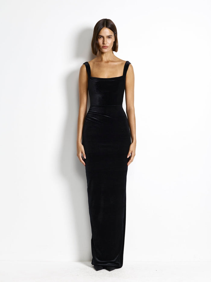 Marbella Gown - Black Velvet - EFFIE KATS