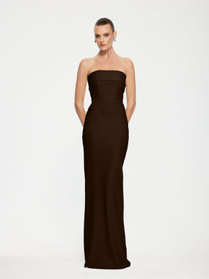 Monroe Gown - Coffee (Pre - order) - EFFIE KATS