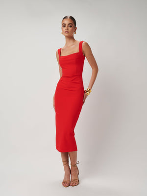 Marbella Dress - Cherry Red - EFFIE KATS