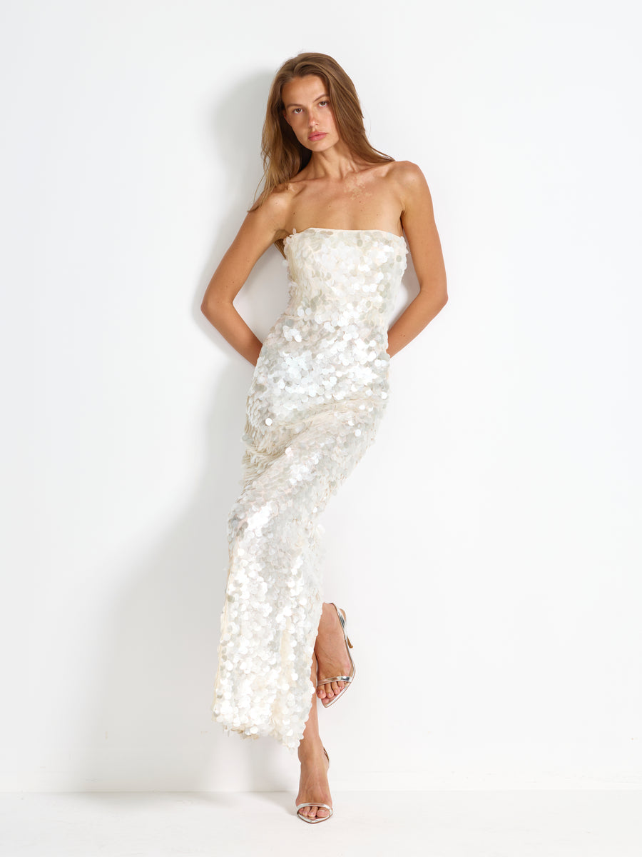 Aura Gown - Pearl Sequin