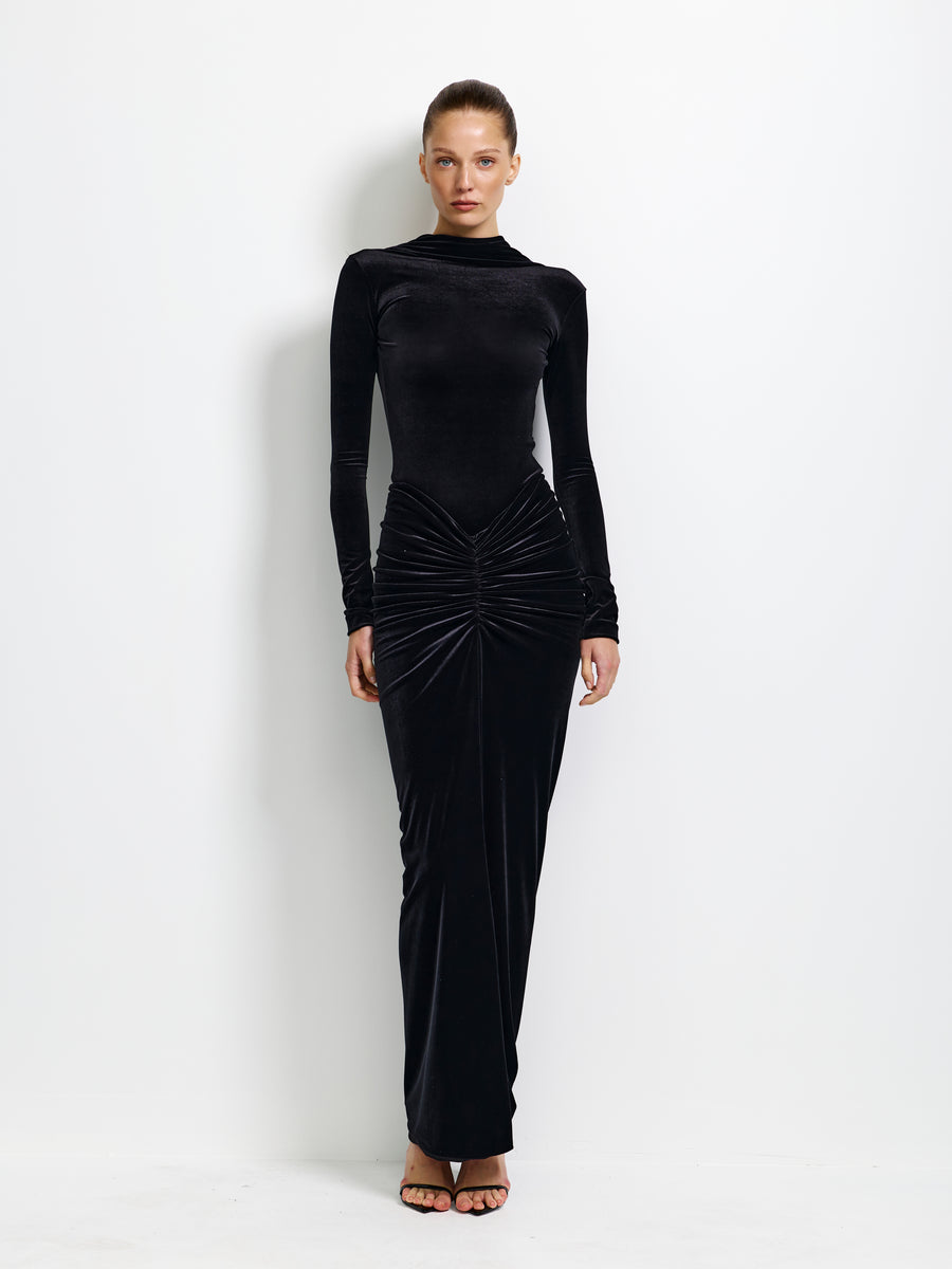Barton Skirt - Black Velvet
