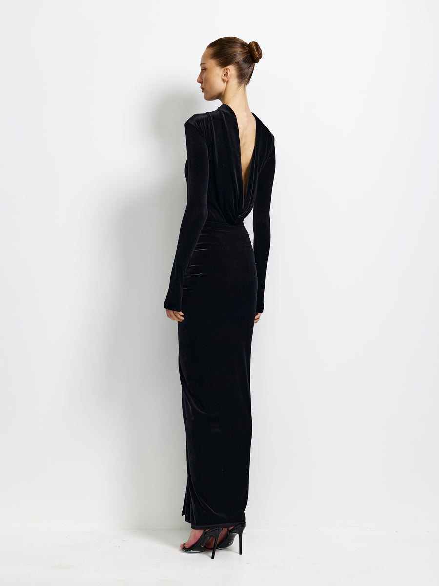 Barton Skirt - Black Velvet