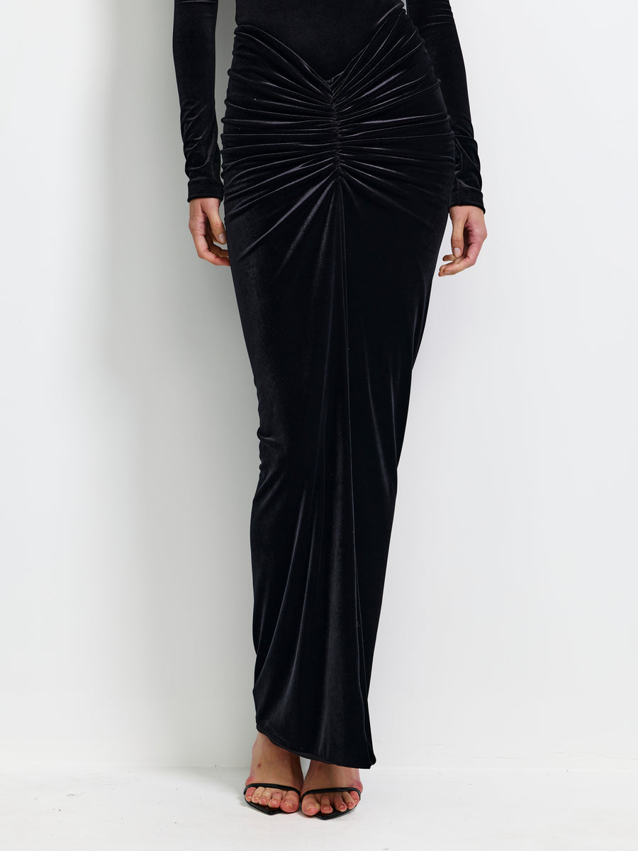 Barton Skirt - Black Velvet