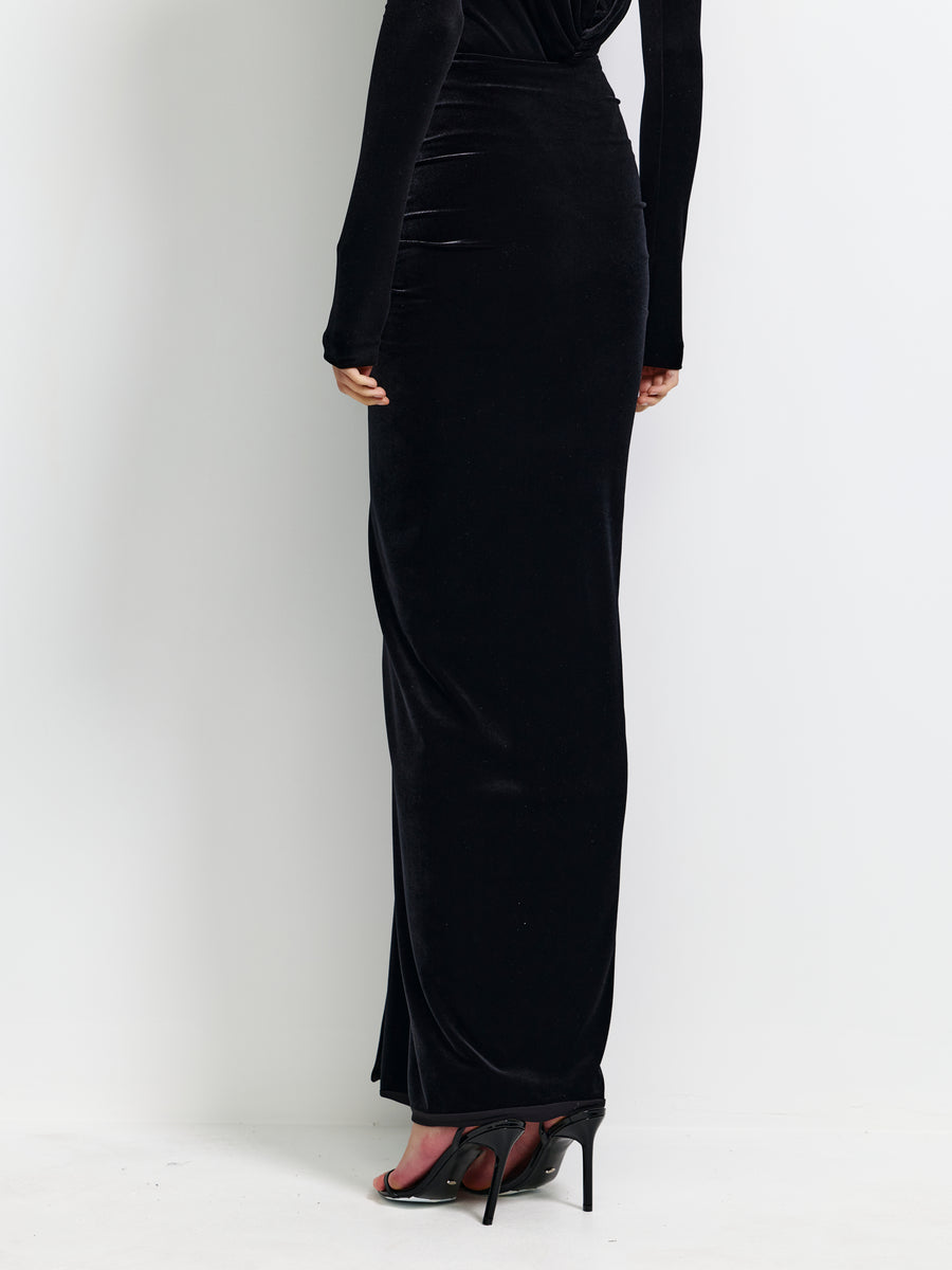 Barton Skirt - Black Velvet