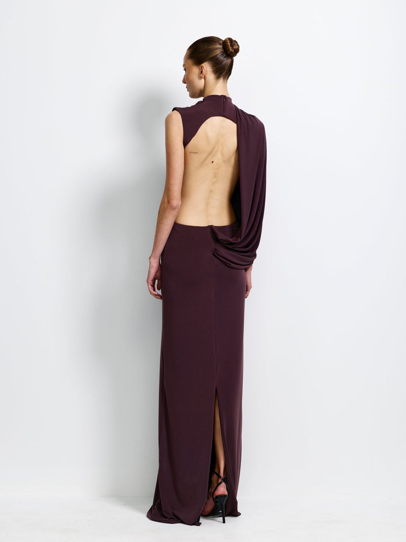 Aleksi Gown - Chocolate Plum - EFFIE KATS