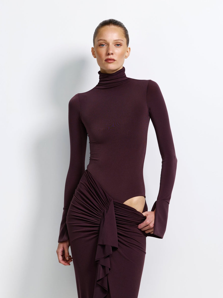 Anastasia Bodysuit - Chocolate Plum - EFFIE KATS