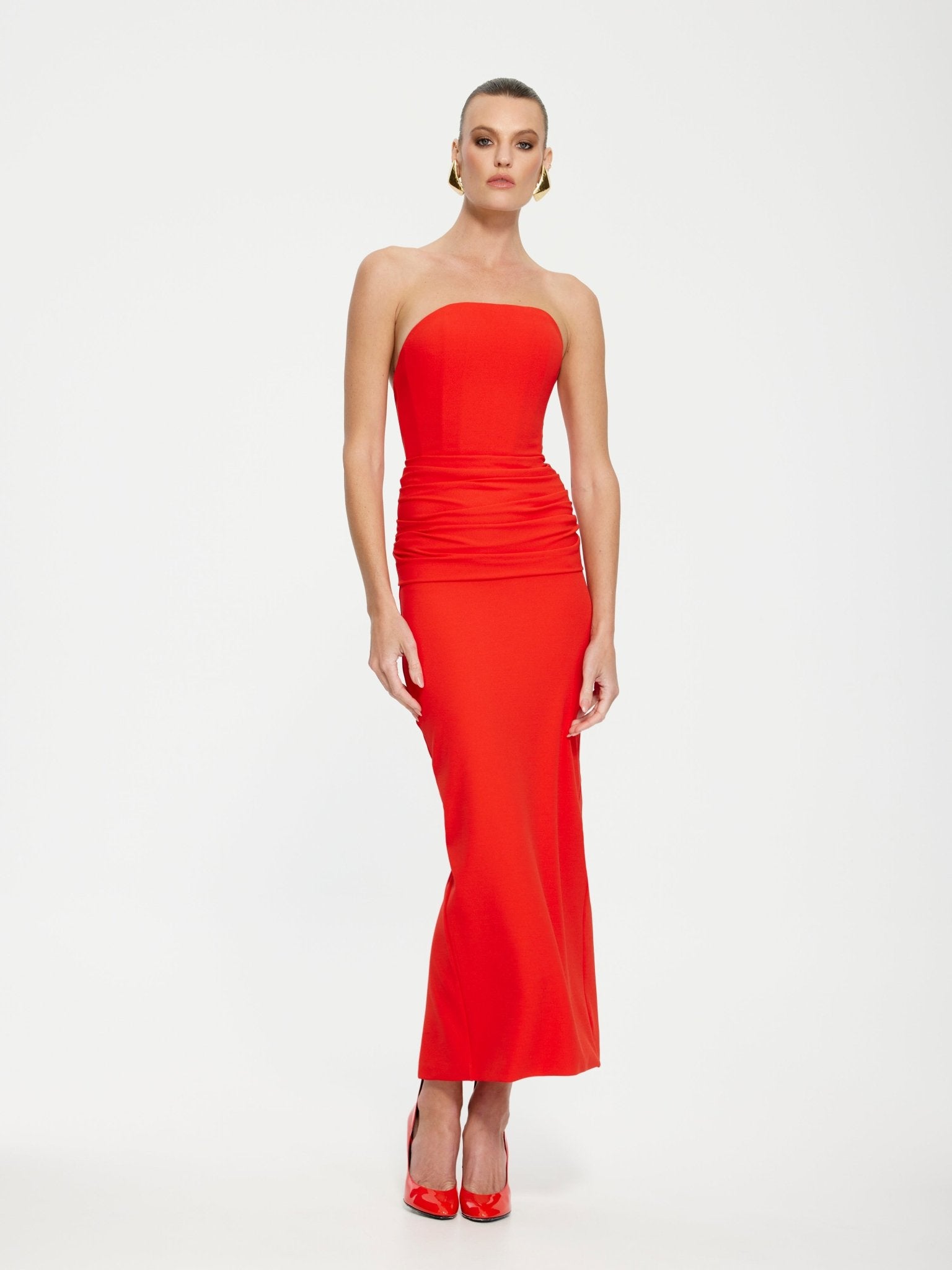 Astor Midi Dress - Cherry Red