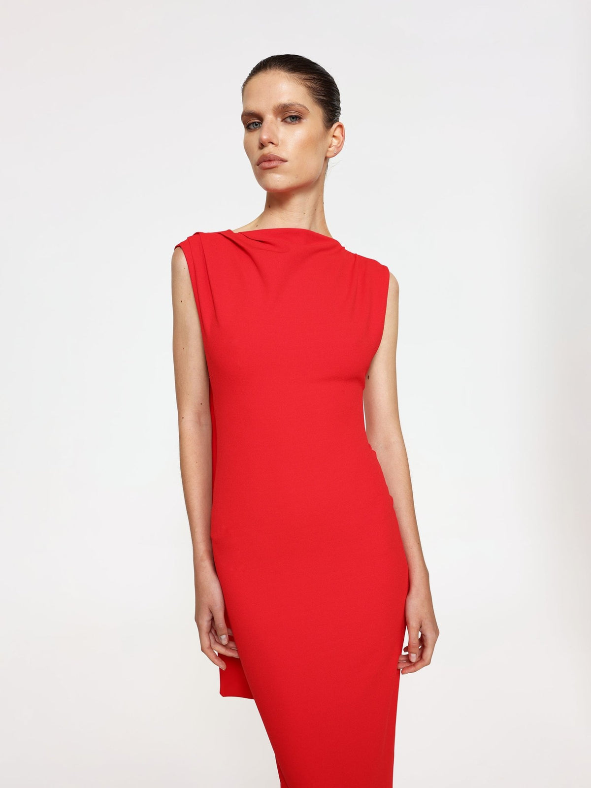 open lace back dress The Audrey Maxi Dress in Red main image 1