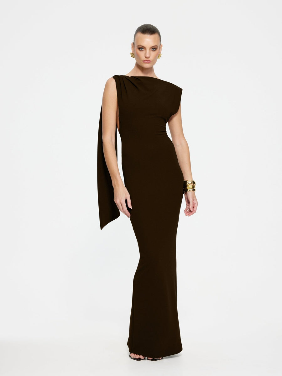 Audrey Gown - Coffee (Pre - order) - EFFIE KATS