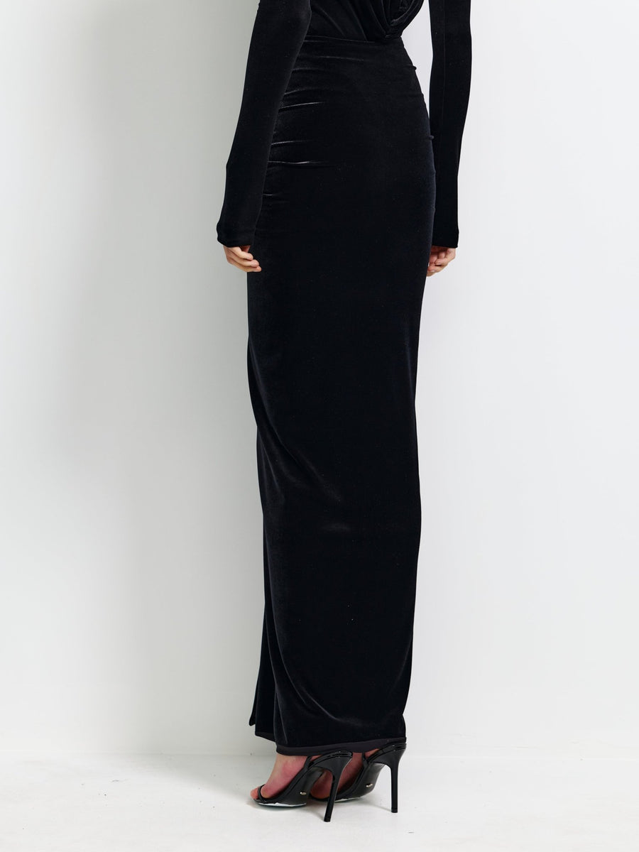 Barton Skirt - Black Velvet - EFFIE KATS
