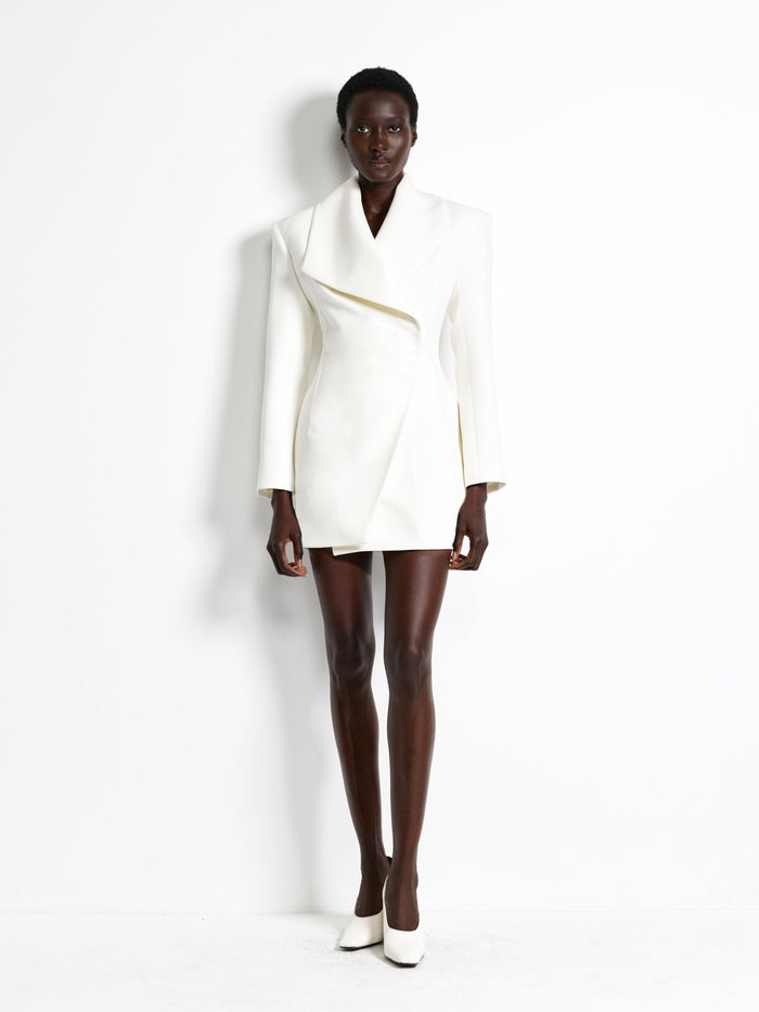 Harlem Blazer Dress - Ivory - EFFIE KATS