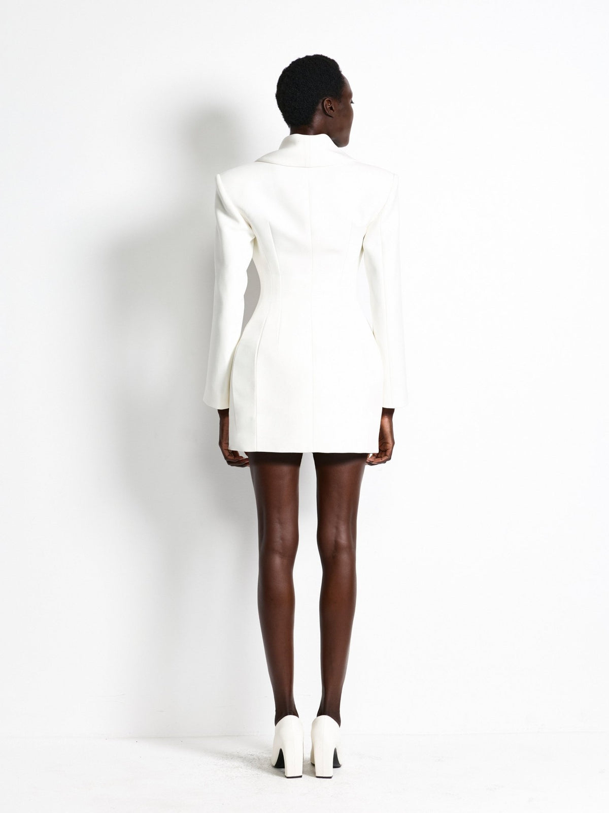 Harlem Blazer Dress - Ivory - EFFIE KATS