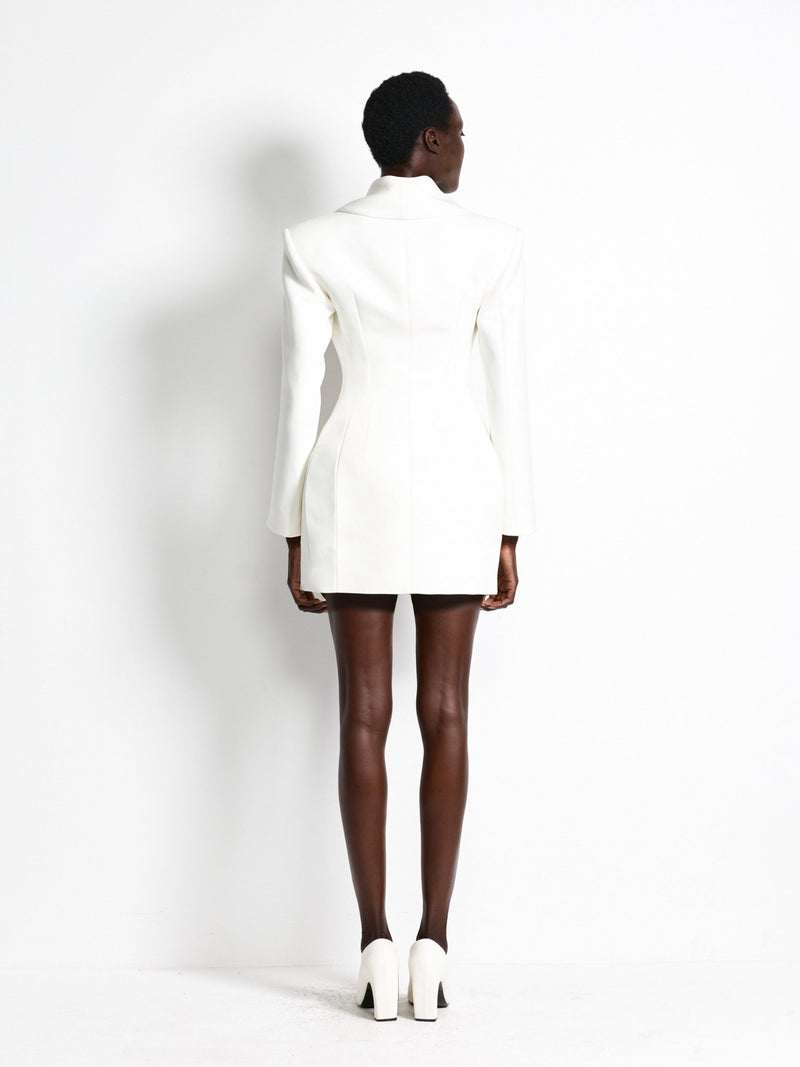 Harlem Blazer Dress - Ivory - EFFIE KATS