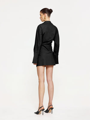 JULIANNE SHIRT DRESS - BLACK - EFFIE KATS
