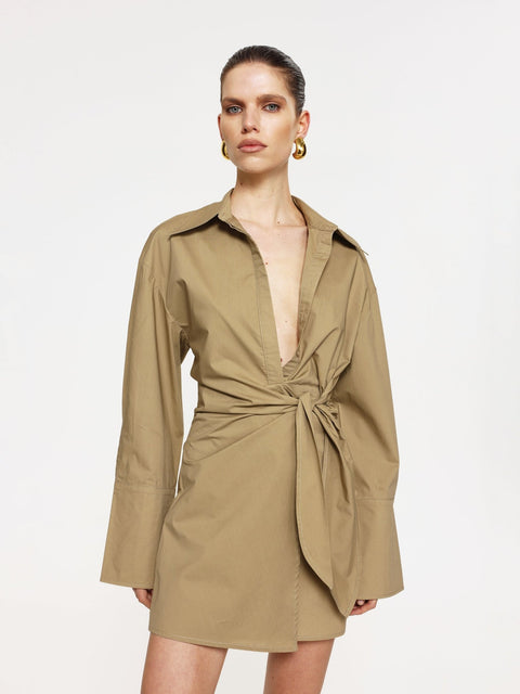 JULIANNE SHIRT DRESS - SAND - EFFIE KATS