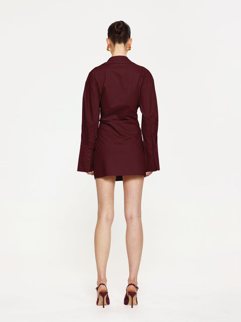 JULIANNE SHIRT DRESS - WINE - EFFIE KATS