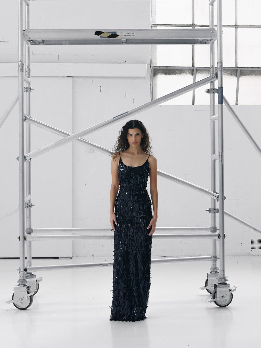 Kezio Gown - Black Sequin - EFFIE KATS