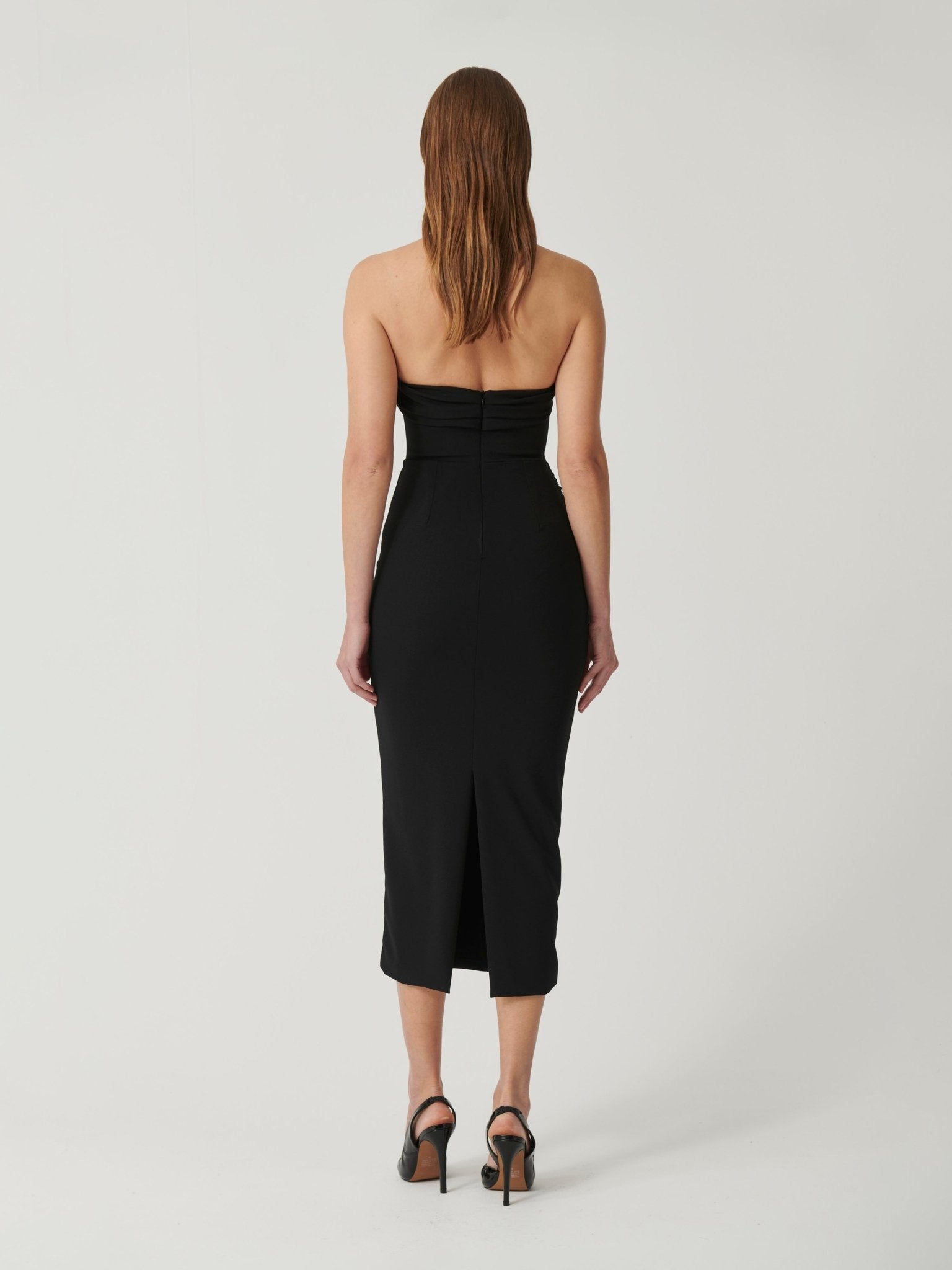 Lelia Midi Dress - Black - EFFIE KATS