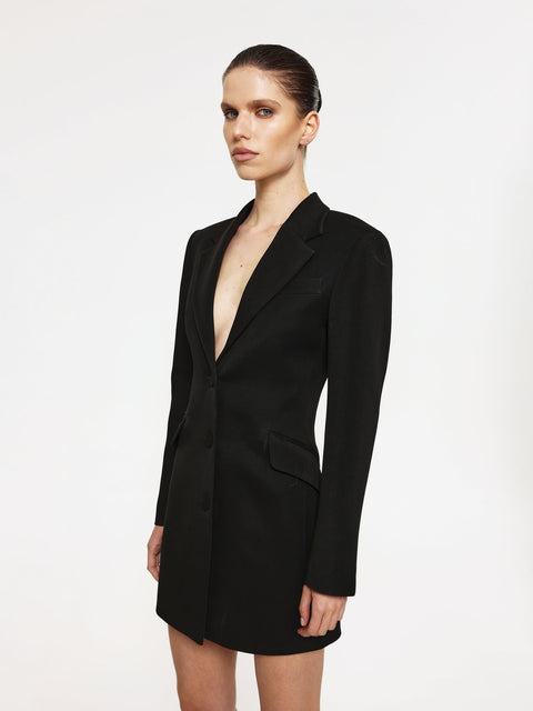 LENOX BLAZER DRESS - BLACK - EFFIE KATS