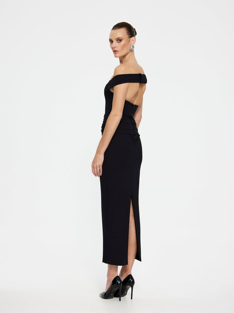 Malena Midi Dress - Black - EFFIE KATS