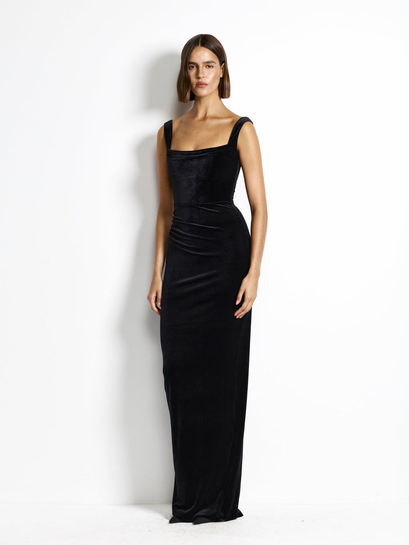 Marbella Gown - Black Velvet - EFFIE KATS