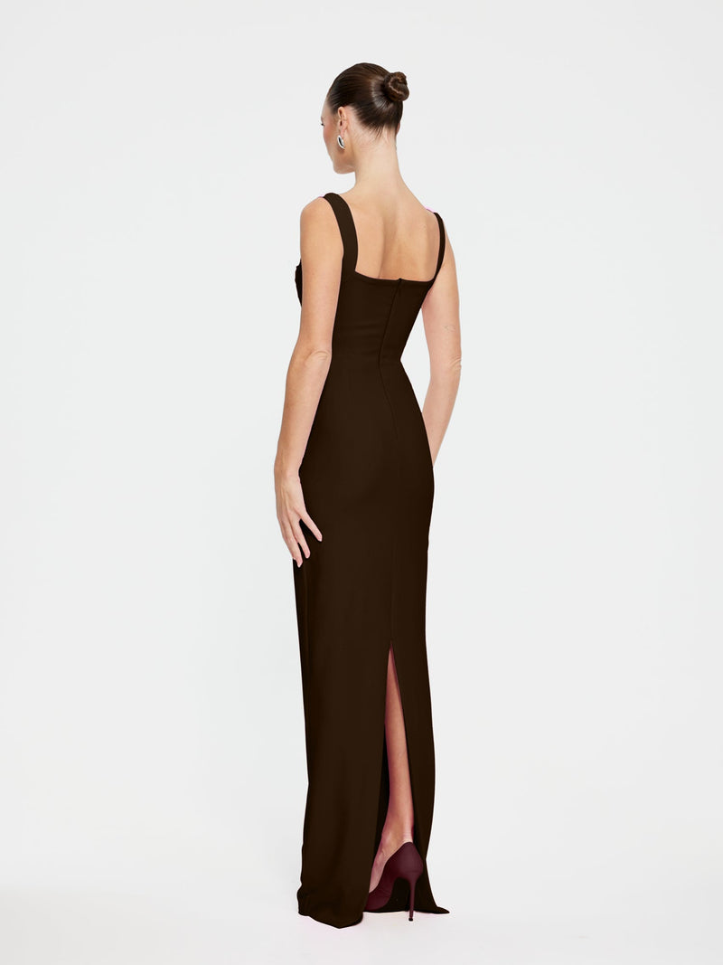 Marbella Gown - Coffee (Pre - order) - EFFIE KATS