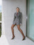 Michel Blazer Dress - Grey Pinstripe - EFFIE KATS