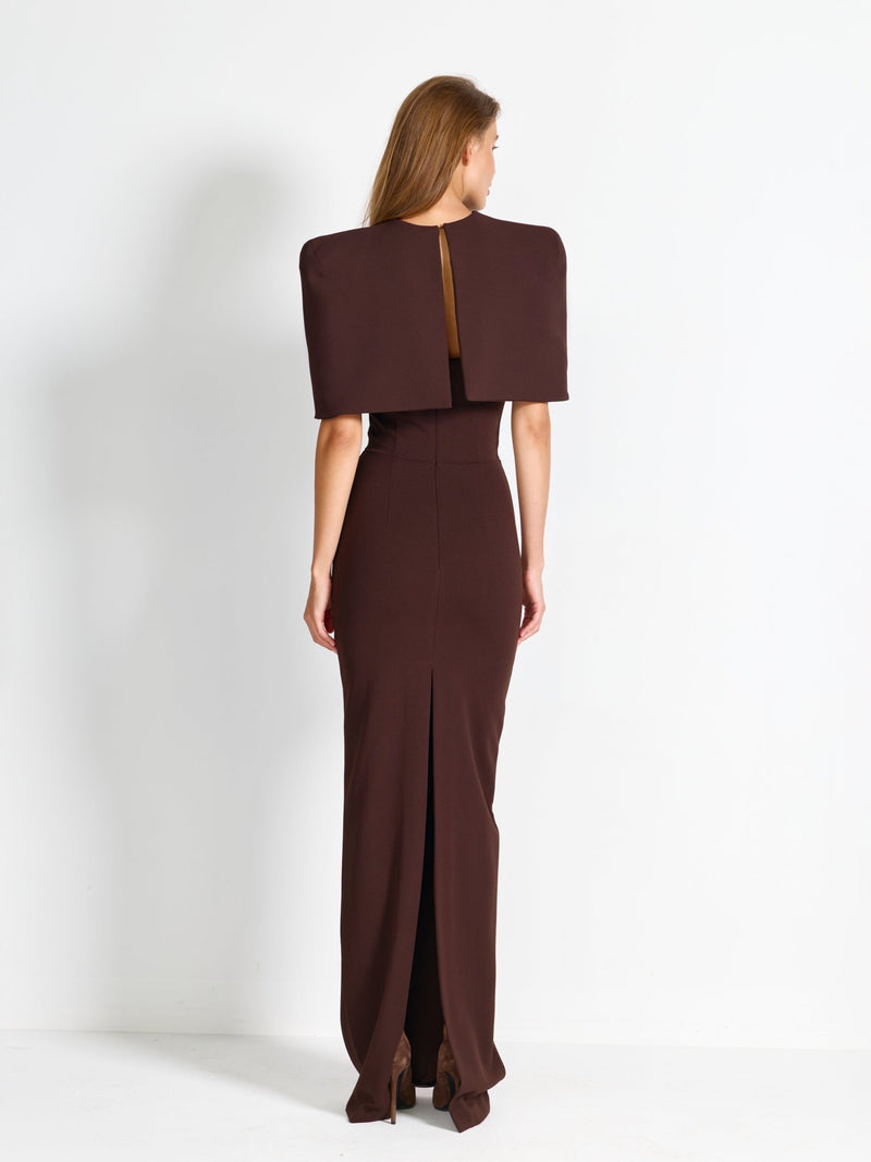 Oliviya Cape - Coffee - EFFIE KATS