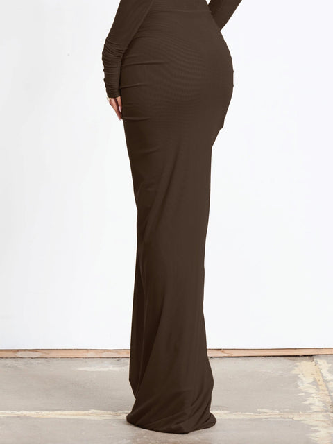 Pilar Mesh Skirt - Chocolate - EFFIE KATS