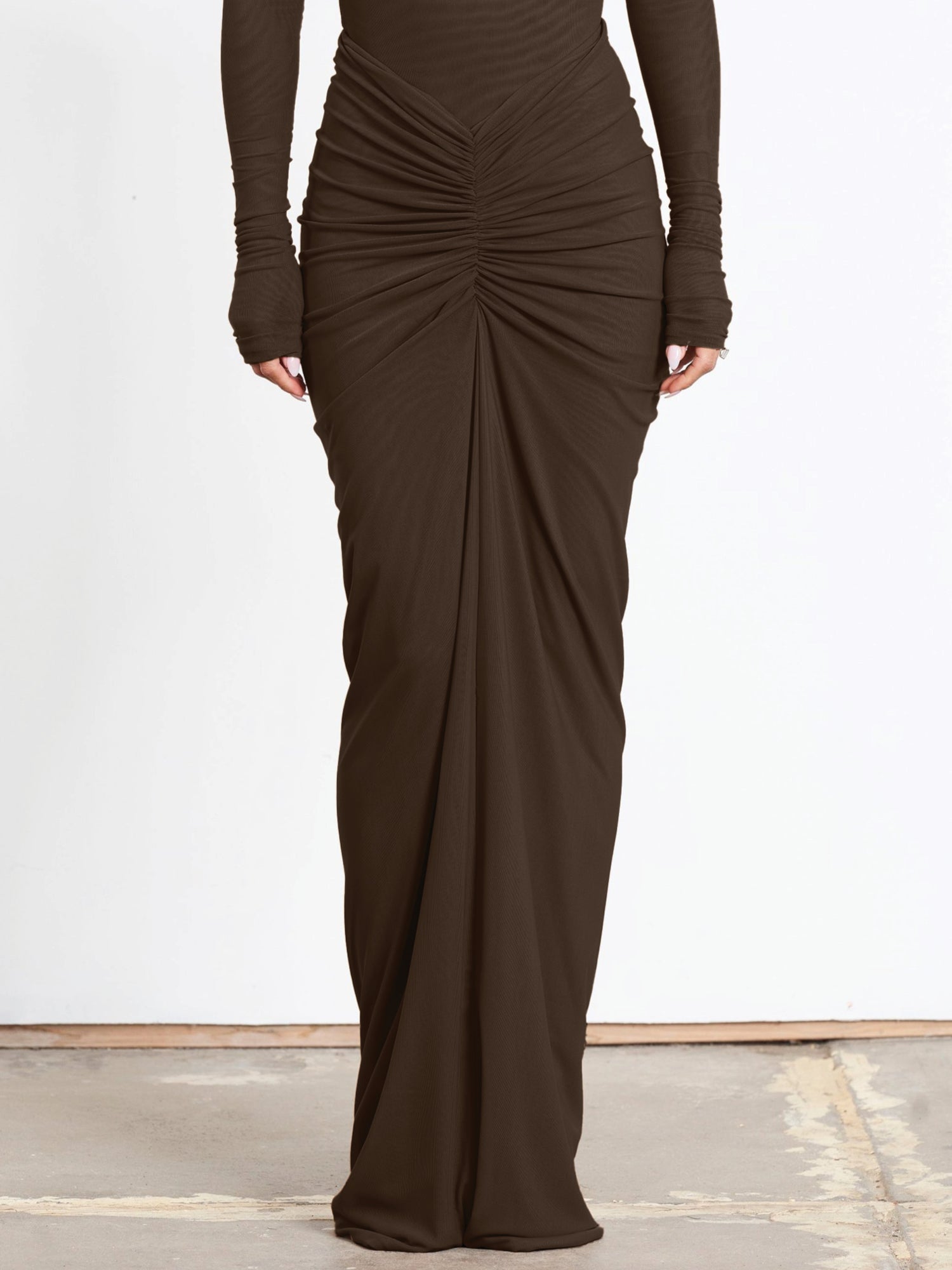 Pilar Mesh Skirt - Chocolate - EFFIE KATS