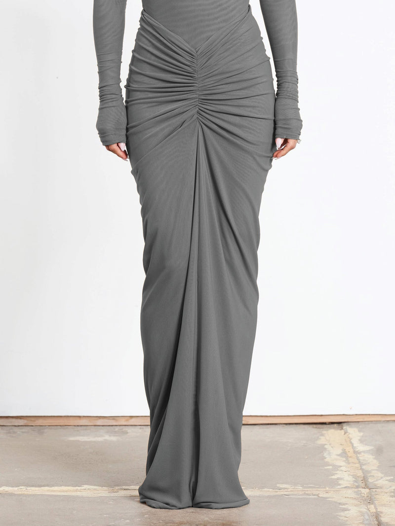Pilar Mesh Skirt - Grey - EFFIE KATS