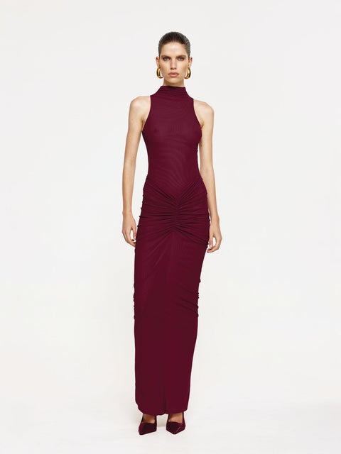 Pilar Mesh Skirt - Wine - EFFIE KATS