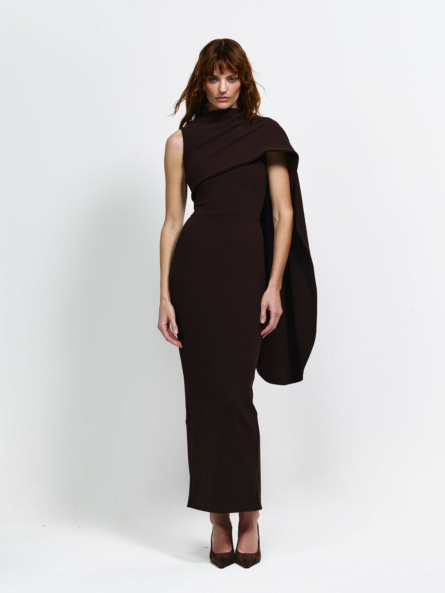Coffee Romi Dress – Elegant & Comfortable | Effie Kats XS
