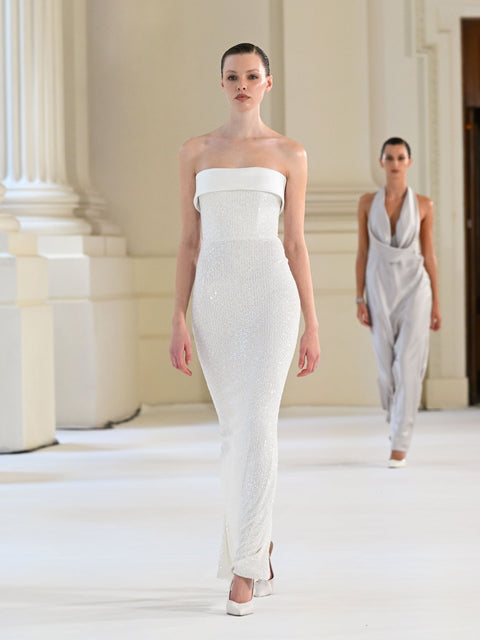 Thalia Gown - Ivory Sequin - EFFIE KATS