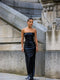 Amelie Maxi Gown - Black Faux Leather - EFFIE KATS