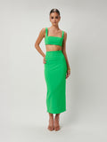 Catia Midi Skirt - Lush Green - EFFIE KATS