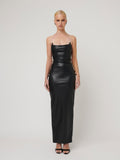 Elodie Dress - Faux Leather Black - EFFIE KATS