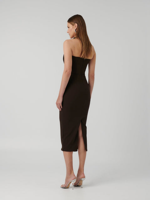 Meline Midi Dress - Coffee - EFFIE KATS