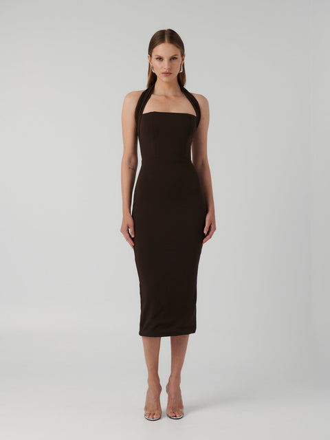 Meline Midi Dress - Coffee - EFFIE KATS