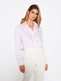 Oversized Cropped Shirt - Light Pink Pinstripe - EFFIE KATS