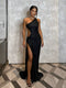 Portia Gown - Black Matte Sequins - EFFIE KATS