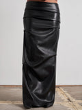 Tove Maxi Skirt - Black Faux Leather - EFFIE KATS